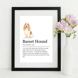 Funny BASSET HOUND Definition Wall Art Print
