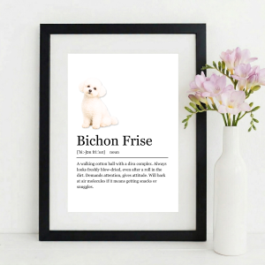 Funny BICHON FRISE Definition Wall Art Print