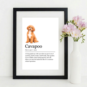 Funny CAVAPOO Definition Wall Art Print