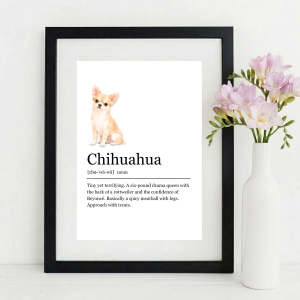 Funny CHIHUAHUA Definition Wall Art Print