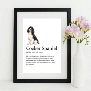 Funny COCKER SPANIEL Definition Wall Art Print