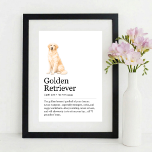 Funny GOLDEN RETRIEVER Definition Wall Art Print
