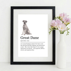 Funny GREAT DANE Definition Wall Art Print