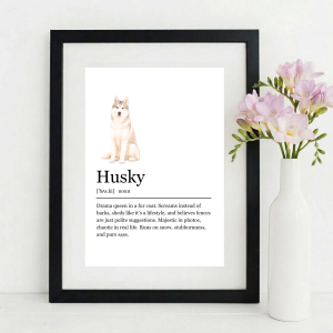 Funny HUSKY Definition Wall Art Print