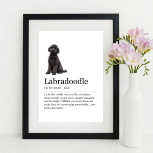 LABRADOODLE FUNNY DOG MEANING WALL ART PRINT