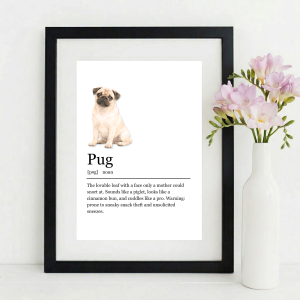 Funny PUG Definition Wall Art Print