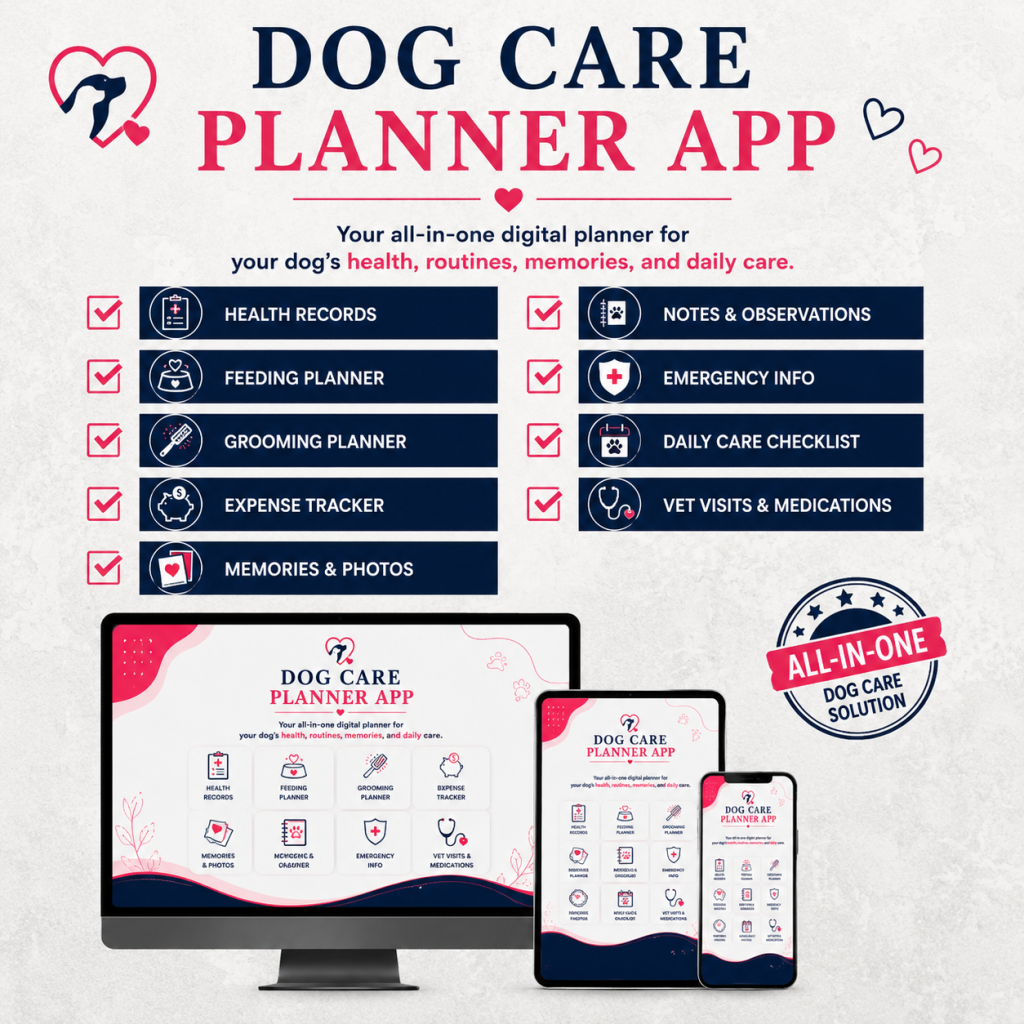 Dog Care Planner App | Organise Your Dog’s Health, Routine & Records